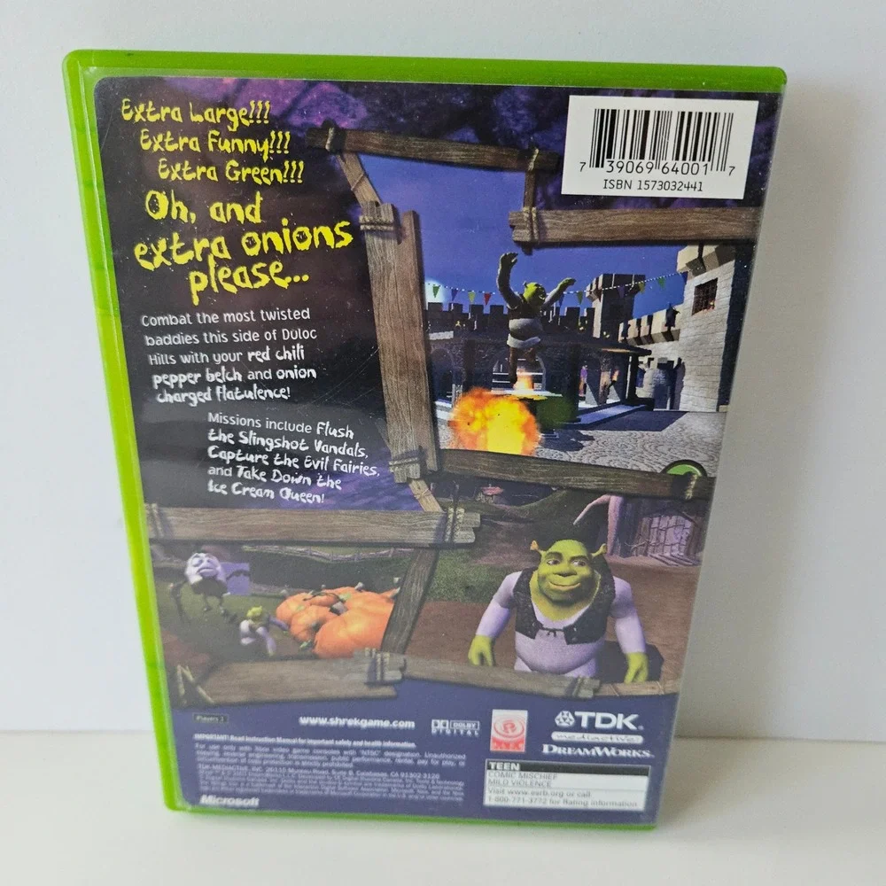 Shrek Xbox Video Game CIB Microsoft 2001 TDK Dreamworks